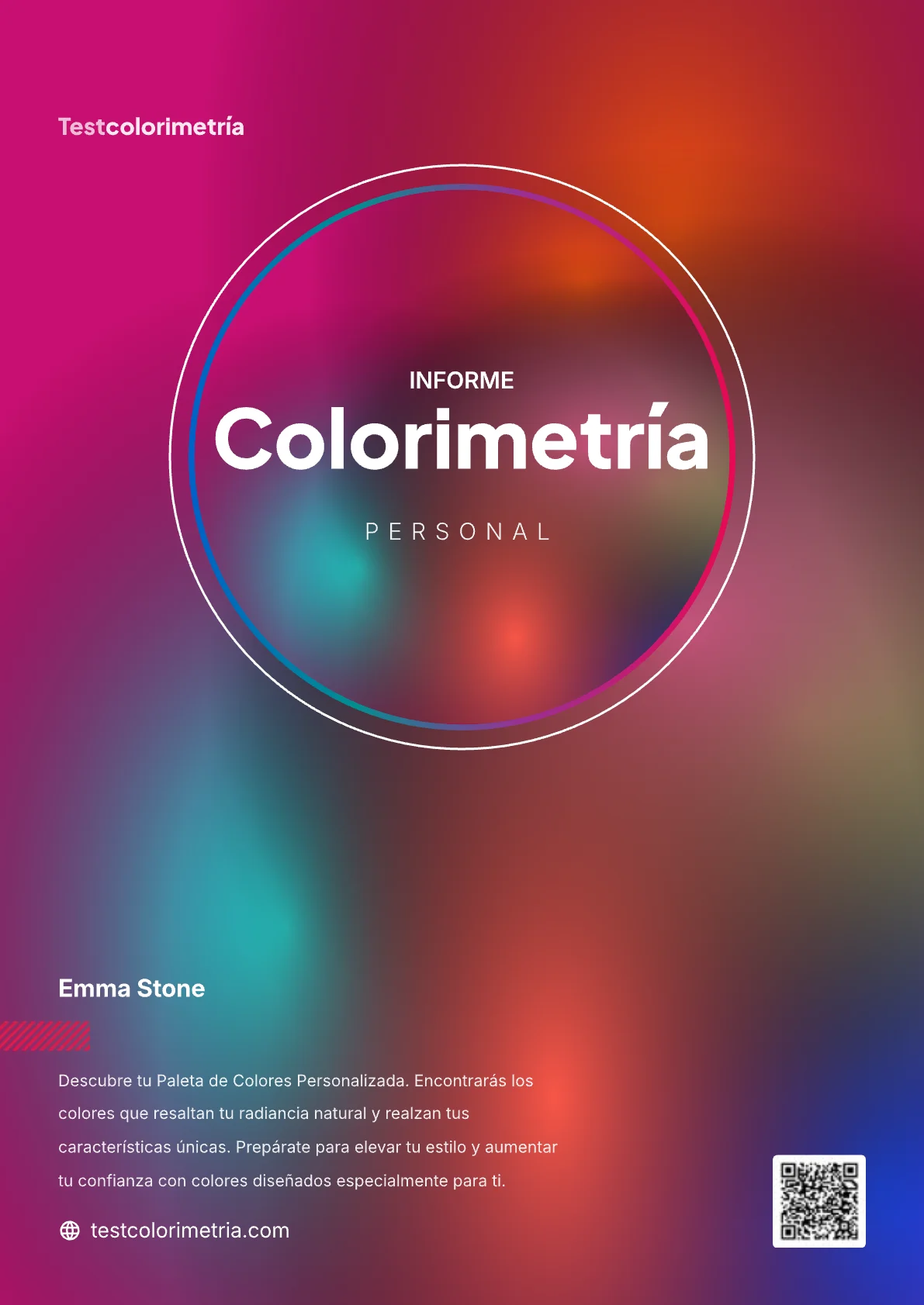Vista previa del informe de análisis de colorimetría personalizado